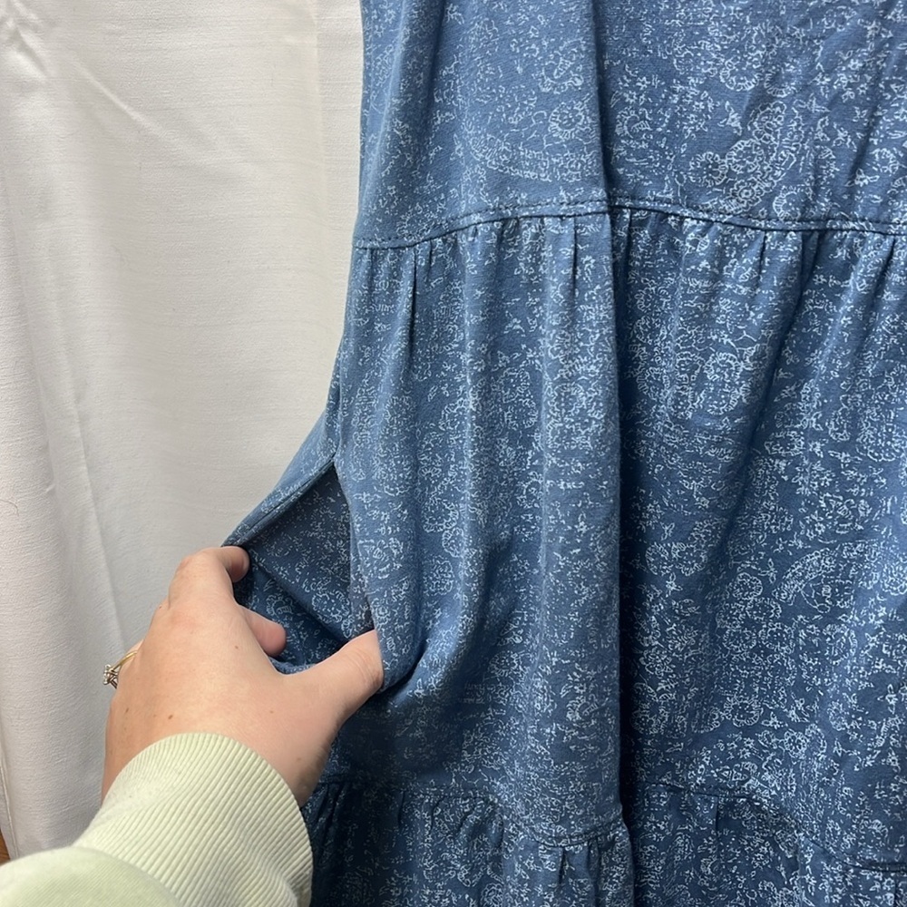 Frye Faded Bandana Blue Tiered Dress- S - Picture 4 of 6